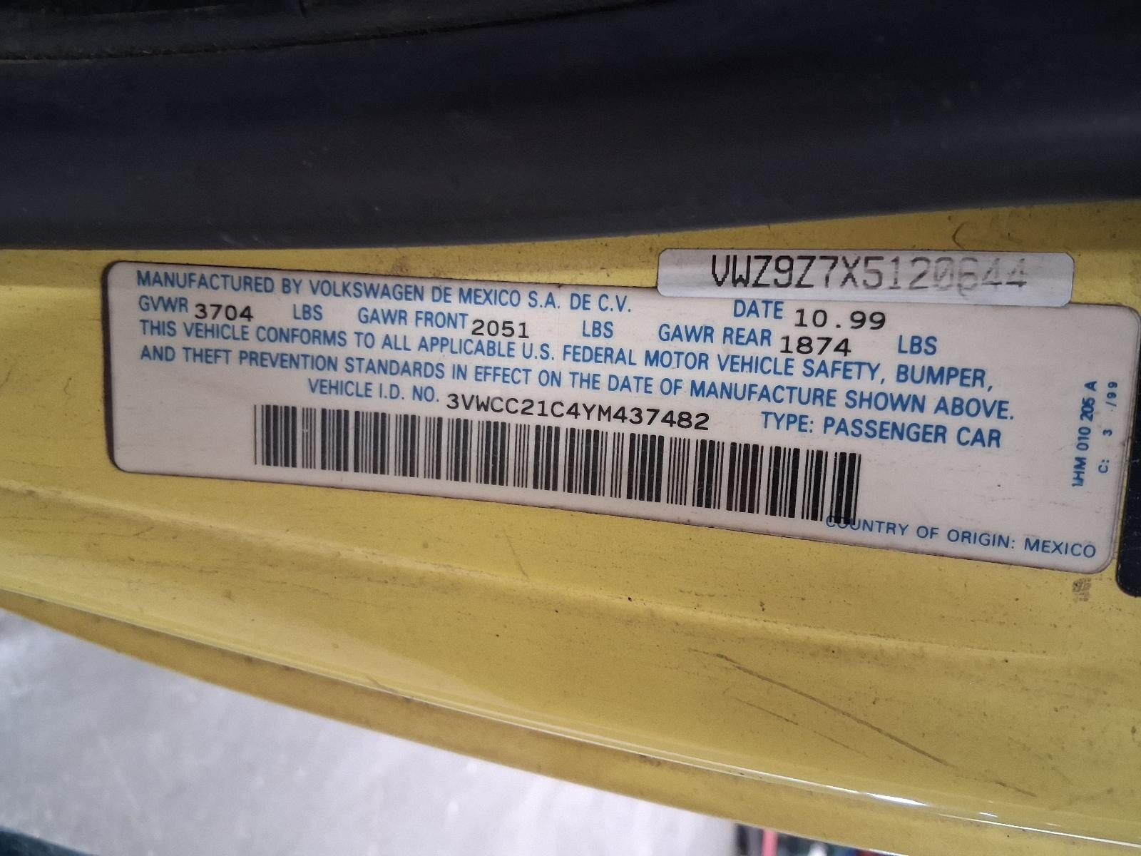 Used Engine Coolant Reservoir fits: 2000 Volkswagen Beetle  Grade A