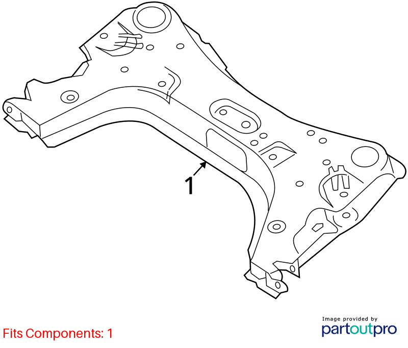 Used Front Frame Crossmember fits: 2017 Nissan Sentra Front suspension 1.6 Front