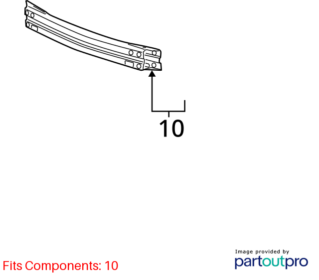 Used Front Bumper Reinforcement Front fits: 2008 Chevrolet Hhr Front Grade A