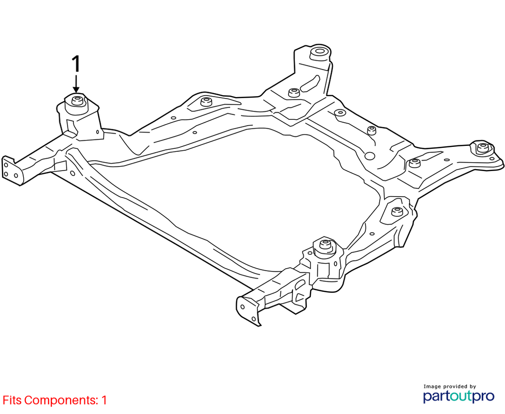 Used Front Frame Crossmember fits: 2019 Ford Edge front 2.0 Front Grade A