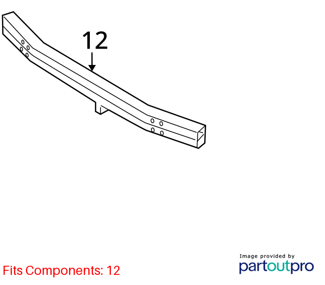 Used Front Bumper Reinforcement Front fits: 2010 Infiniti M35 Front Grade A