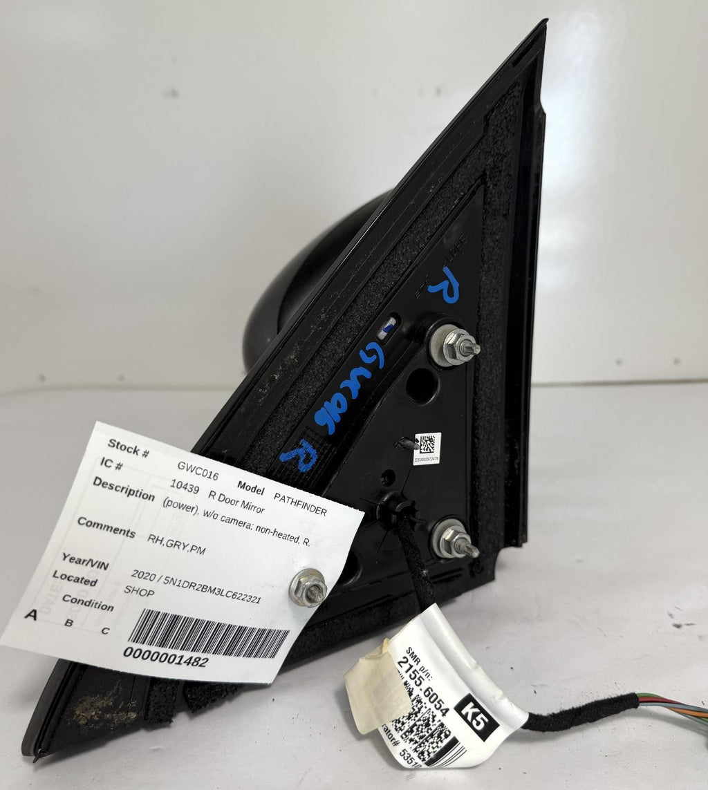 2018-2020 NISSAN PATHFINDER RIGHT SIDE VIEW DOOR MIRROR OEM 