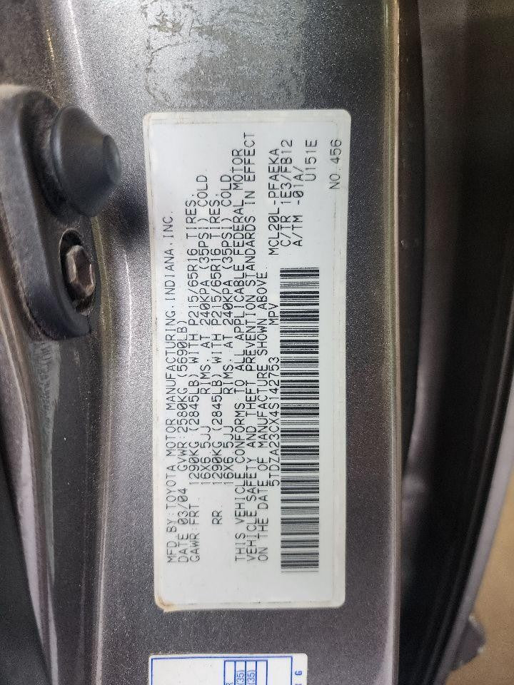 Used Front Right Door Window Regulator Front fits: 2004 Toyota Sienna electric F