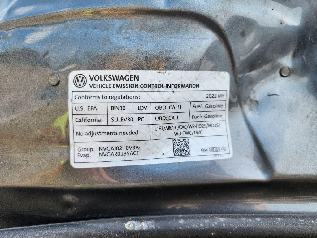 Used Right Tail Light Assembly fits: 2022 Volkswagen Tiguan Mexico built VIN 3 1