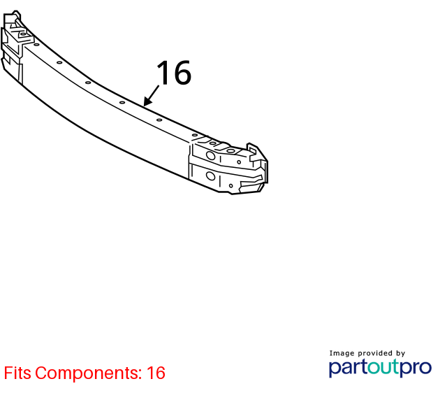 Used Front Bumper Reinforcement Front fits: 2017 Toyota Corolla Sedan Front Grad