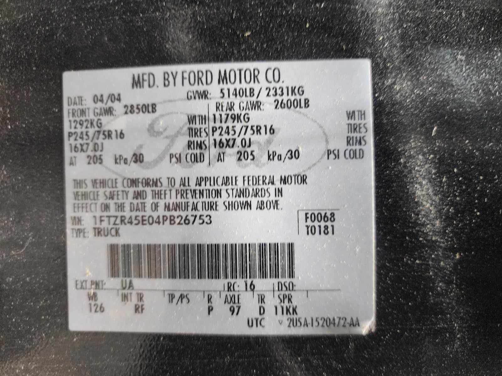 Used HVAC Blower Motor fits: 2004 Ford Ranger 2 Dr Sport package front Front Gra