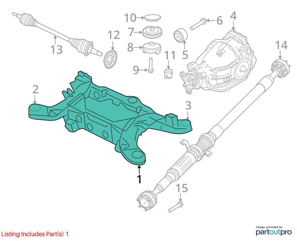 Used Rear Frame Crossmember fits: 2019 Chrysler 300 rear 3.6 Rear Grade A