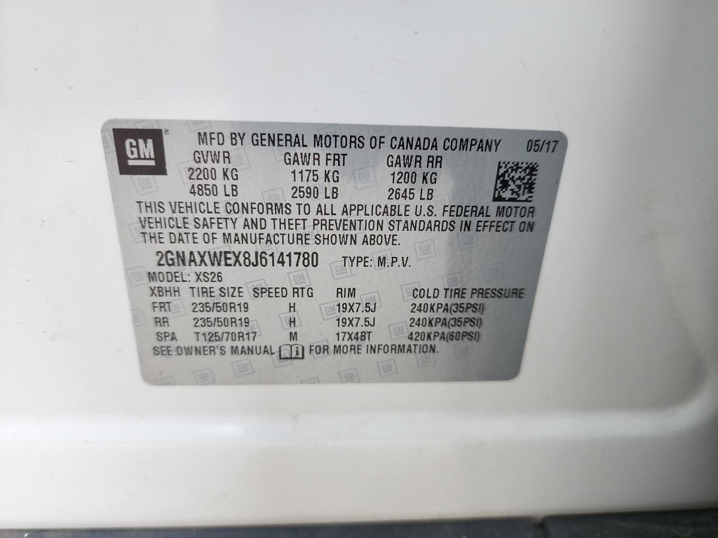 Used Engine Coolant Reservoir fits: 2018 Chevrolet Equinox VIN Z 4th digit New S