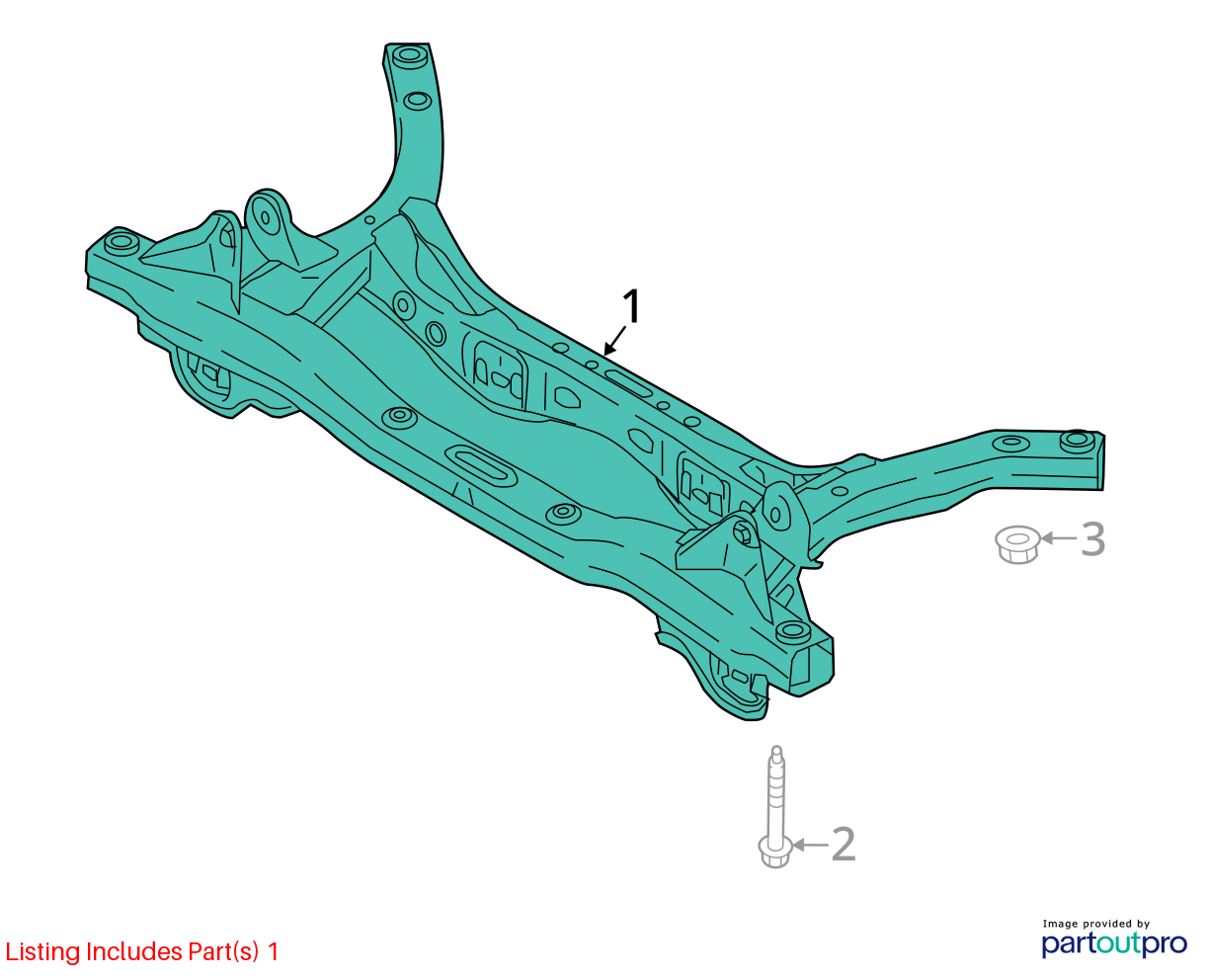 Used Rear Frame Crossmember fits: 2022 Hyundai Elantra rear Rear Grade A
