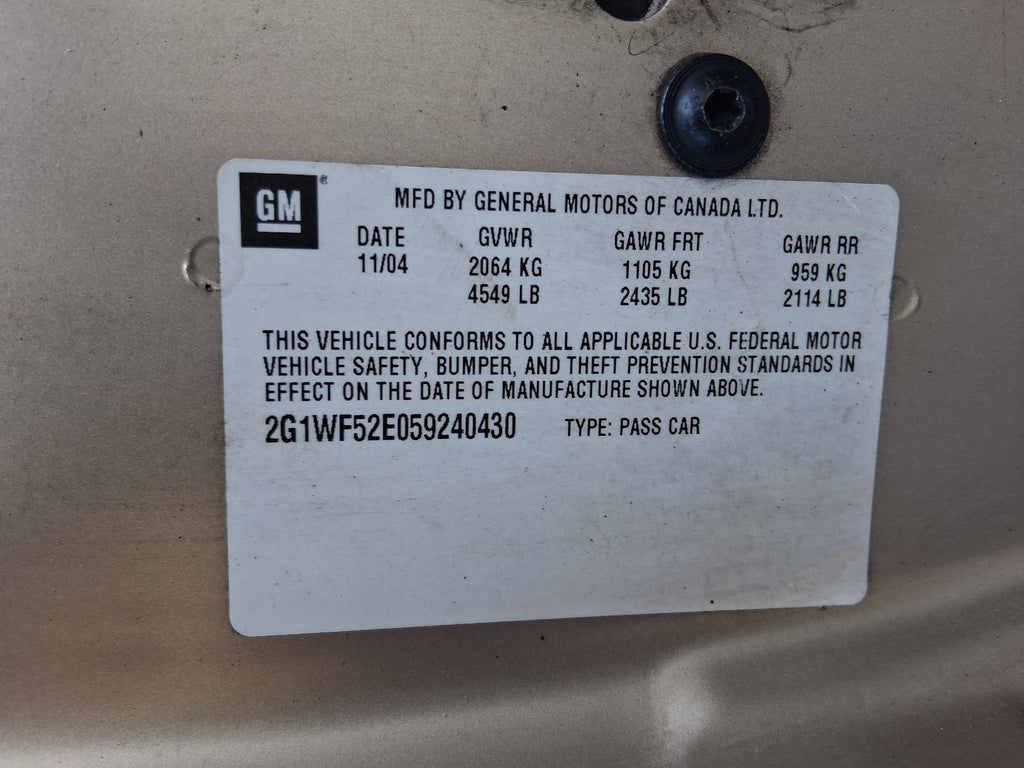 Used Power Steering Pump fits: 2005 Chevrolet Impala 6-191 3.1 Grade C