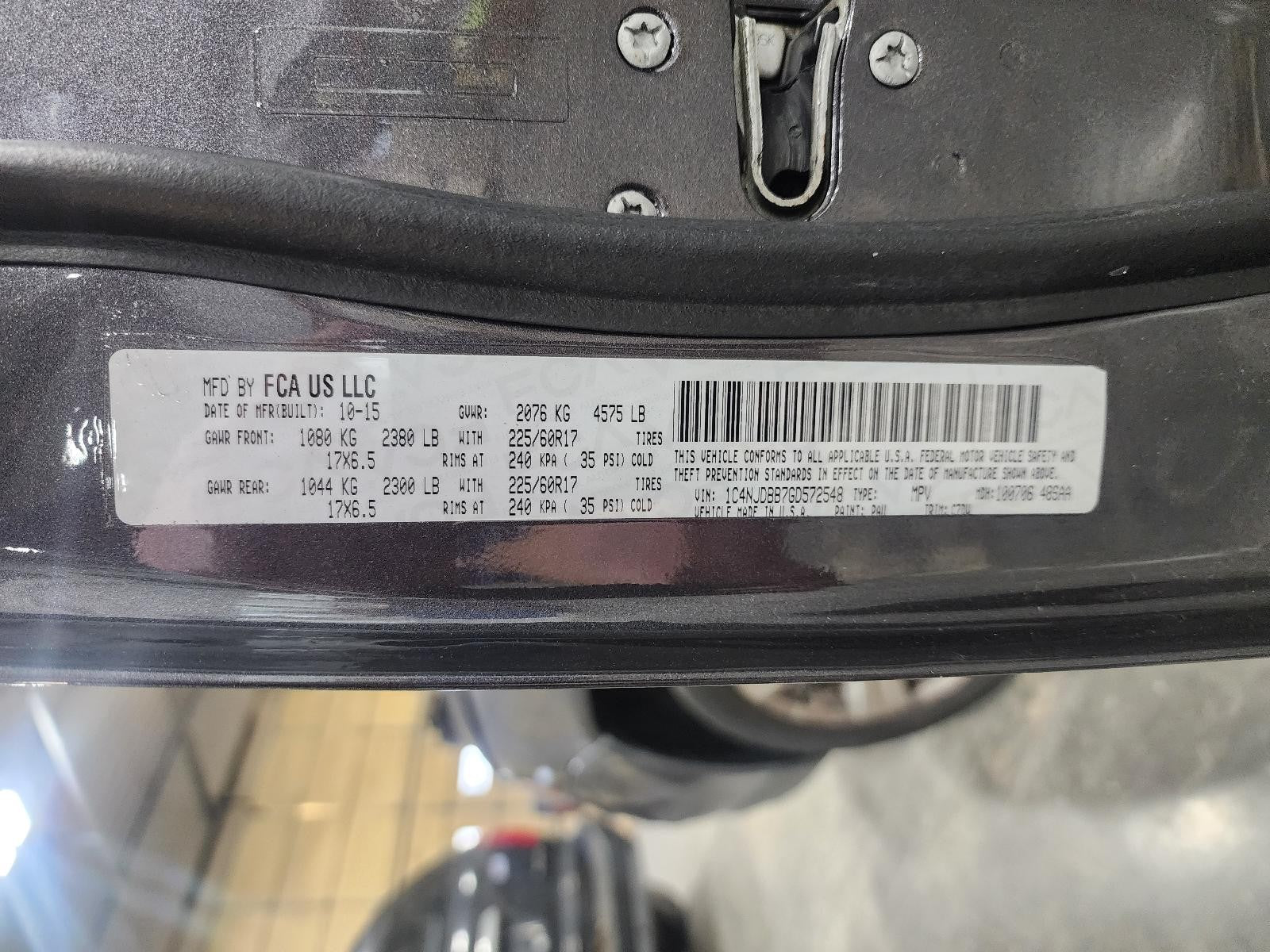 Used Right Tail Light Assembly fits: 2016 Jeep Compass Right Grade A