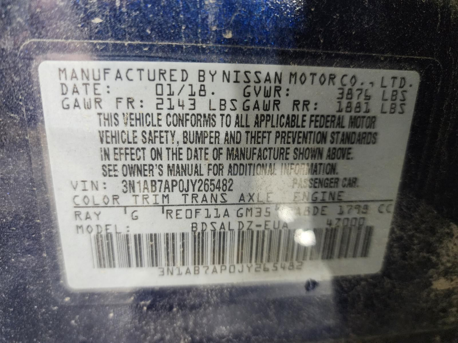 Used HVAC Blower Motor fits: 2018 Nissan Sentra  Grade A
