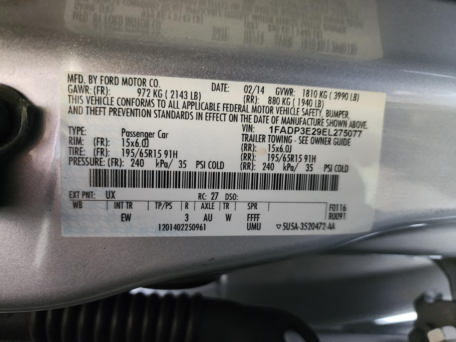 Used Rear Right Door Window Regulator Rear fits: 2014 Ford Focus manual Rear Rig