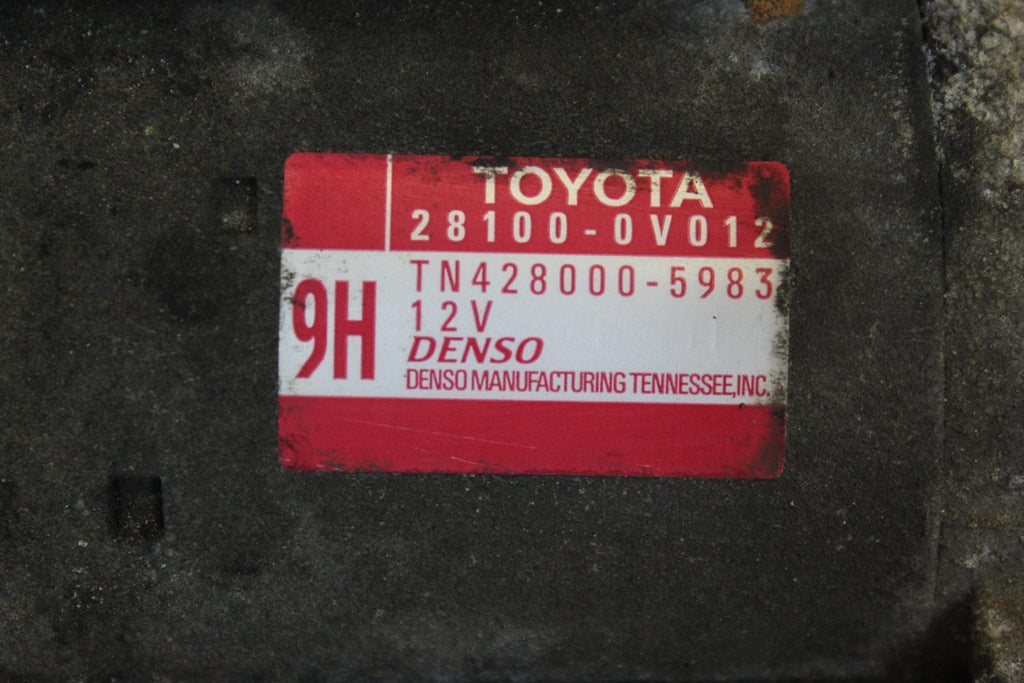 TOYOTA CAMRY Starter Motor VIN F (5th digit), (2.5L, 4 cyl, 2ARFE engine) 10 11