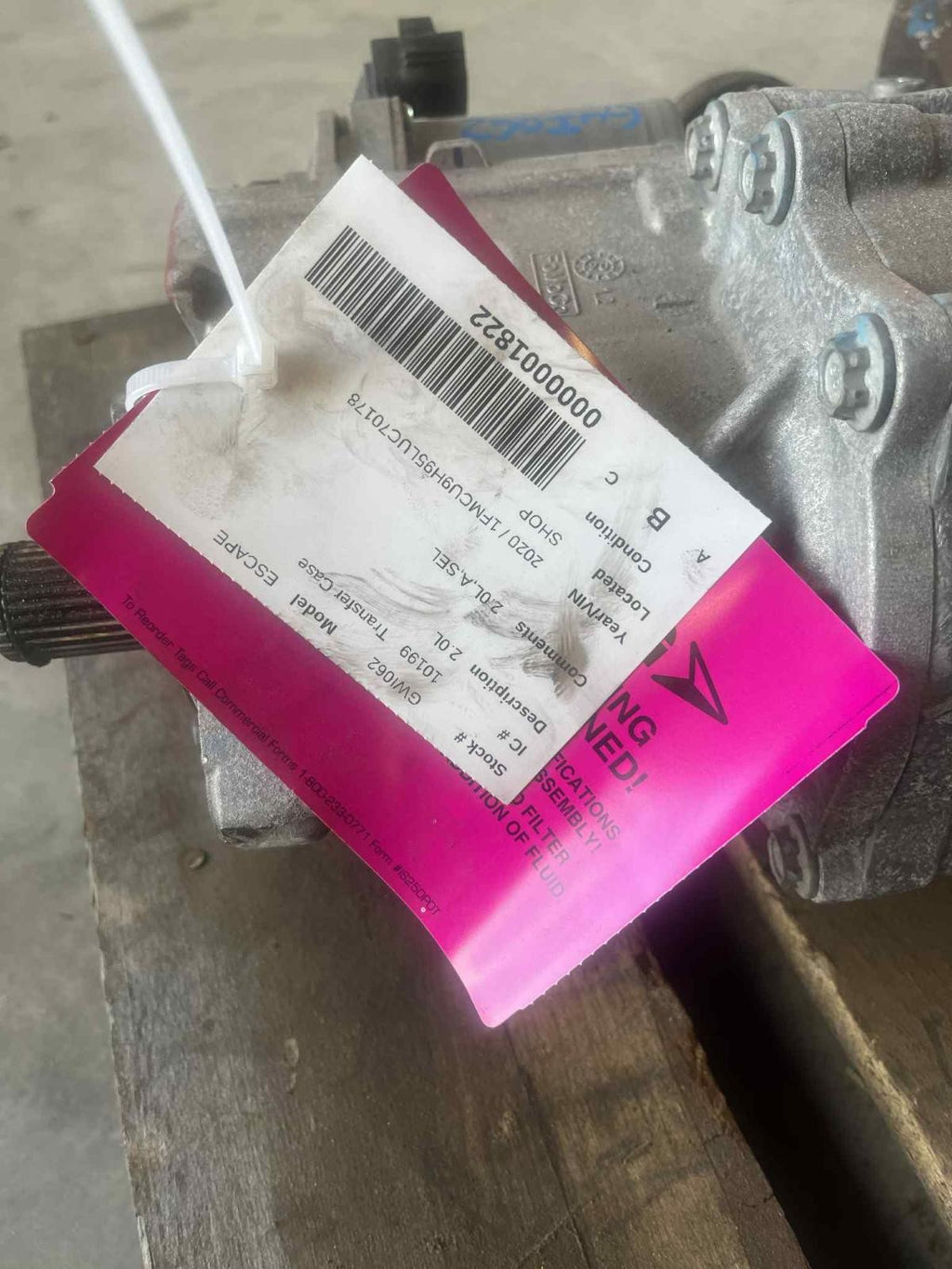 Used Transfer Case Assembly fits: 2020 Ford Escape 2.0 Grade B