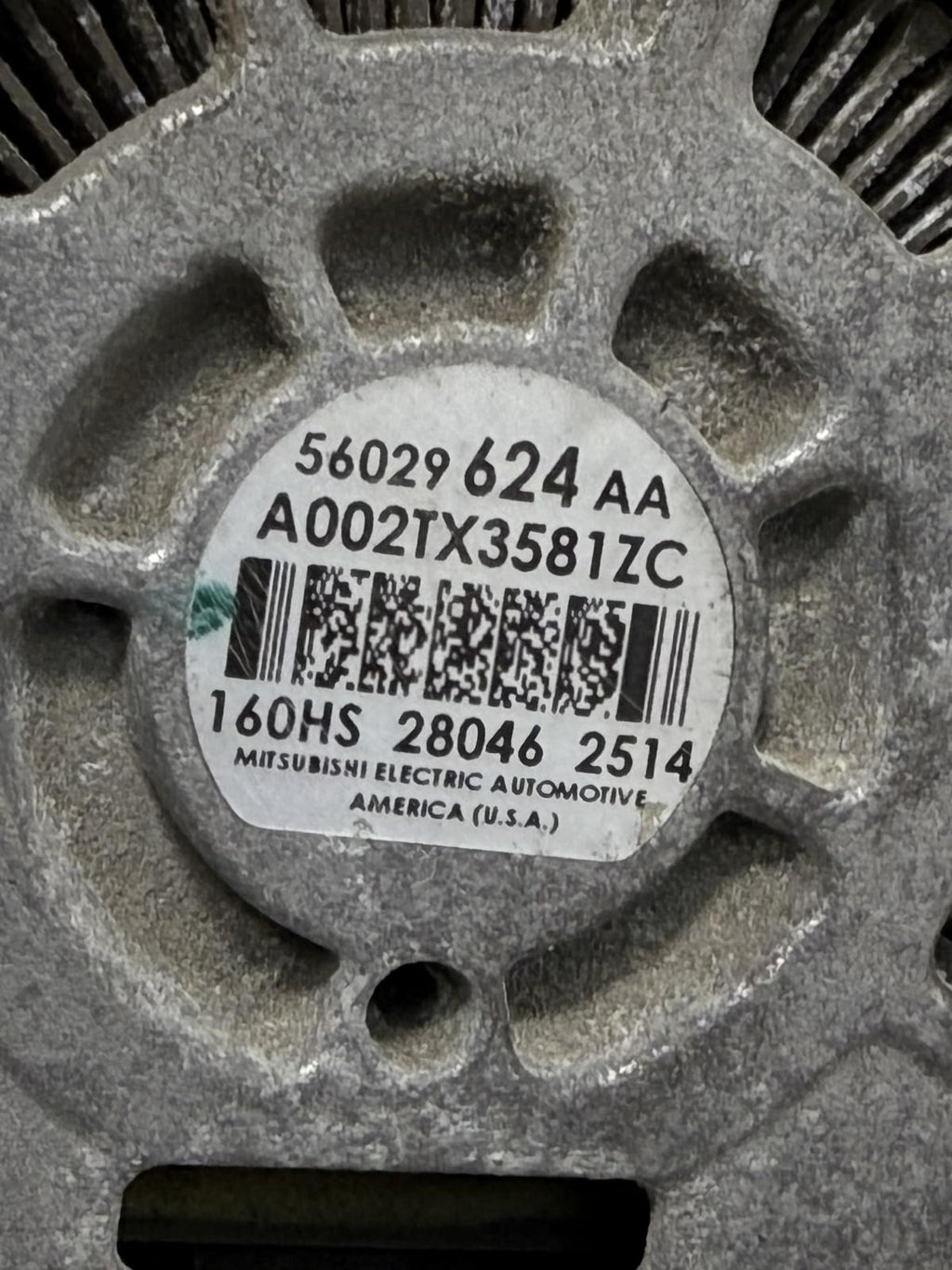 Used Alternator fits: 2015 Chrysler 200 Sdn 2.4L 160 amp Grade B