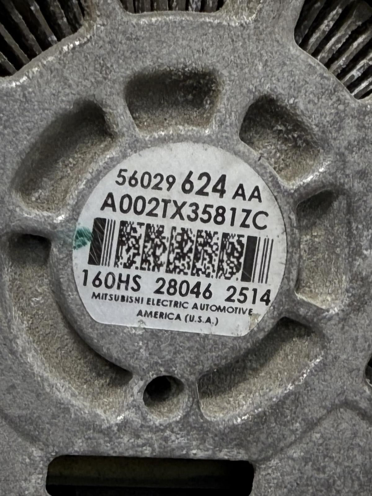 Used Alternator fits: 2015 Chrysler 200 Sdn 2.4L 160 amp Grade B