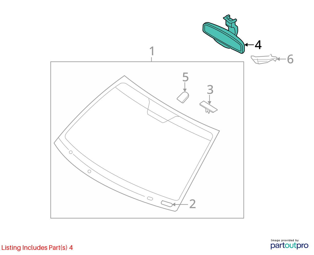 Used Front Center Interior Rear View Mirror fits: 2008 Hyundai Sonata w/automati