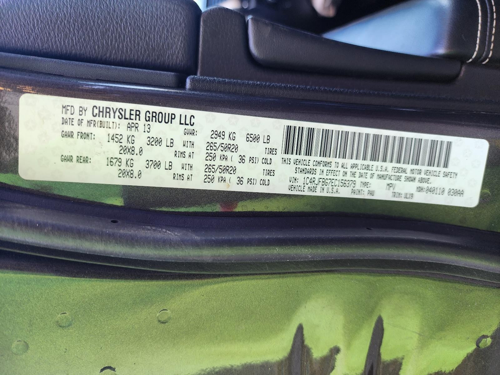 Used Rear Drive Shaft Rear fits: 2014 Jeep Grand cherokee 4x4 3.6L 195mm 7.68``