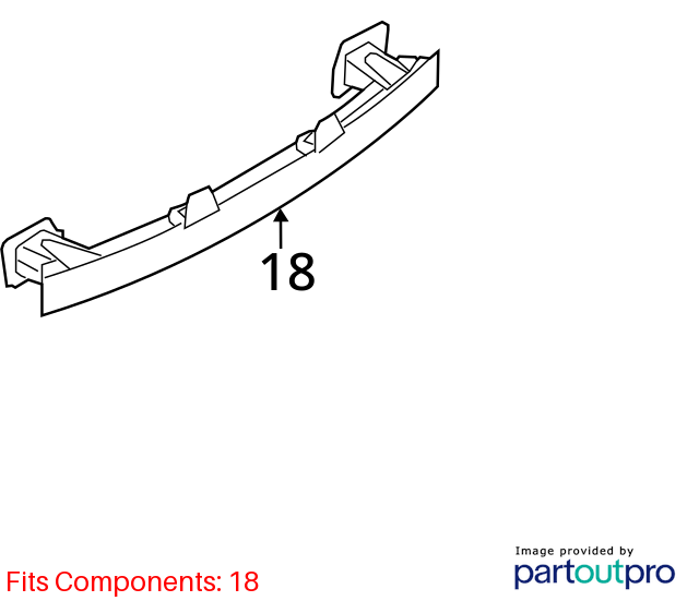 Used Rear Bumper Reinforcement Rear fits: 2016 Ford Focus Sdn Rear Grade A