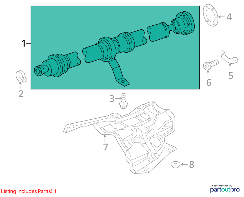 Used Rear Drive Shaft Rear fits: 2018 Audi A5 AT Rear Grade B