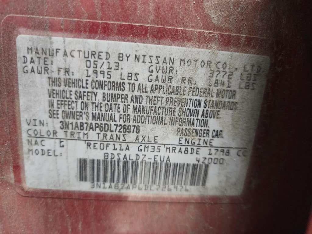 Used Air Cleaner Assembly fits: 2013 Nissan Sentra 1.8 Grade A