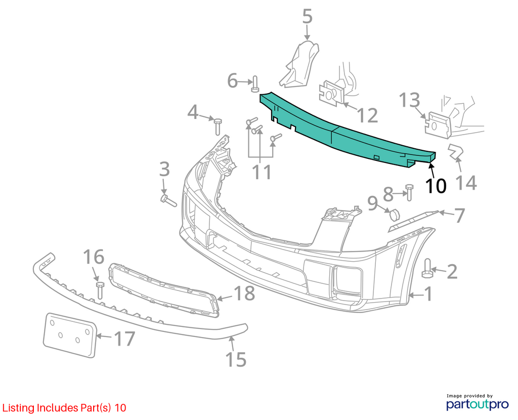 Used Front Bumper Reinforcement Front fits: 2004 Cadillac Cts Front Grade A