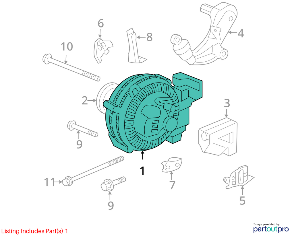 2006-2011 HONDA CIVIC ALTERNATOR 1.8L OEM