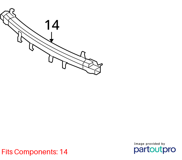 Used Rear Bumper Reinforcement Rear fits: 2010 Hyundai Santa fe Rear Grade A