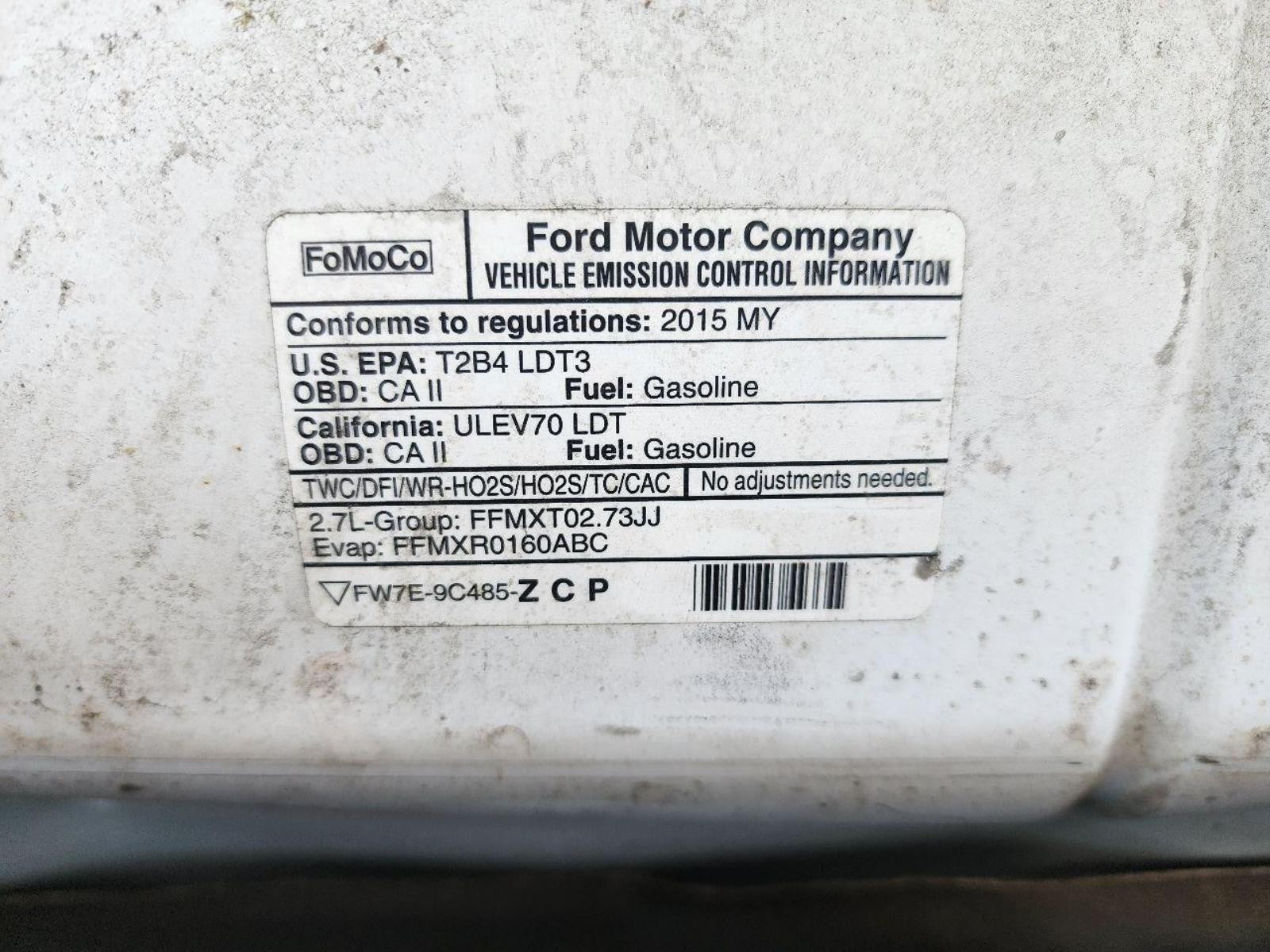 FORD FORD F150 PICKUP Transmission AT; (6 speed, 6R80), 2.7L (turbo), 4x4 15 1