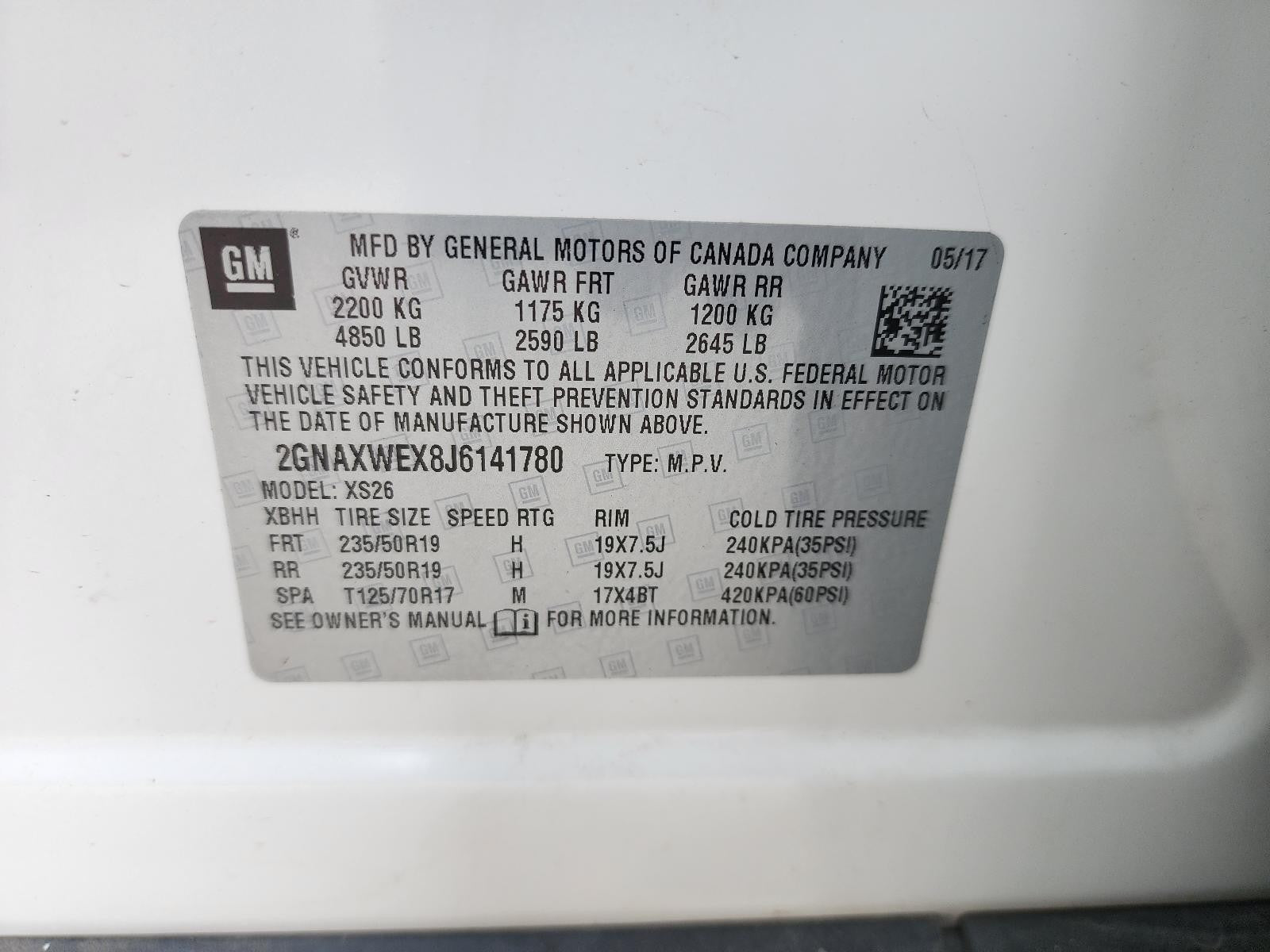 Used Starter Motor fits: 2018 Chevrolet Equinox VIN 1 4th digit New Style 2.5 Gr