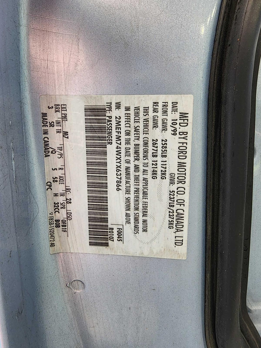 Used Speedometer Gauge fits: 2000 Mercury Grand marquis cluster column shift ana