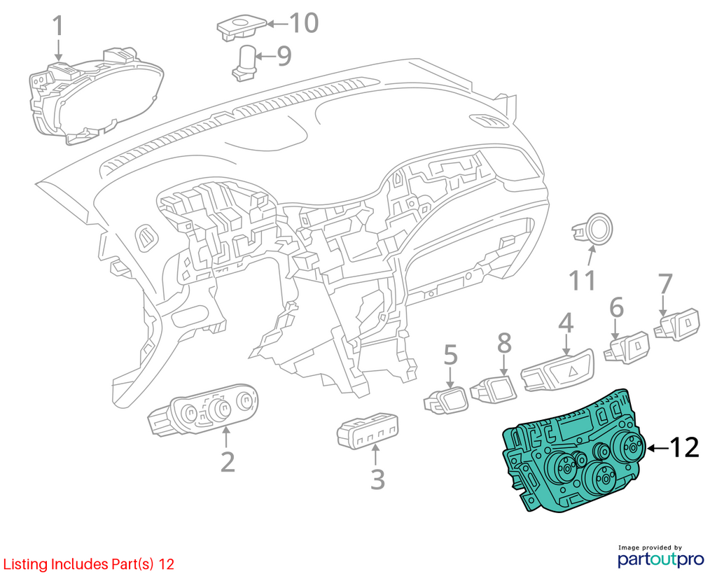 Used A/C Selector Switch fits: 2022 Chevrolet Trax w/AC opt C60 w/electric heate