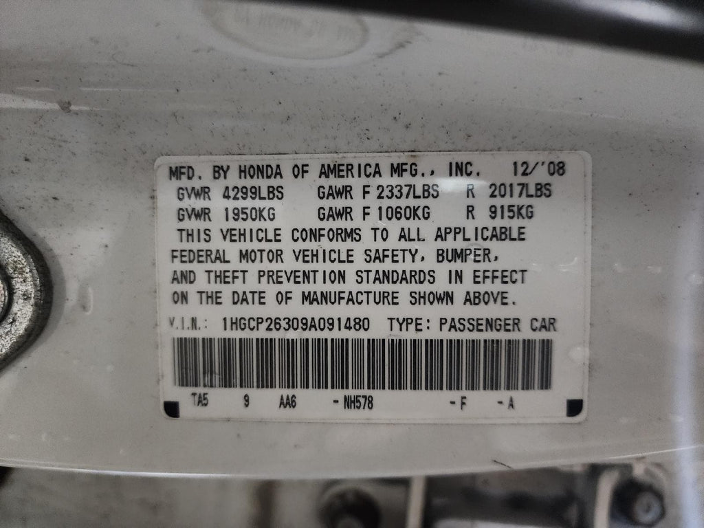 Used Alternator fits: 2009 Honda Accord 2.4 Grade C