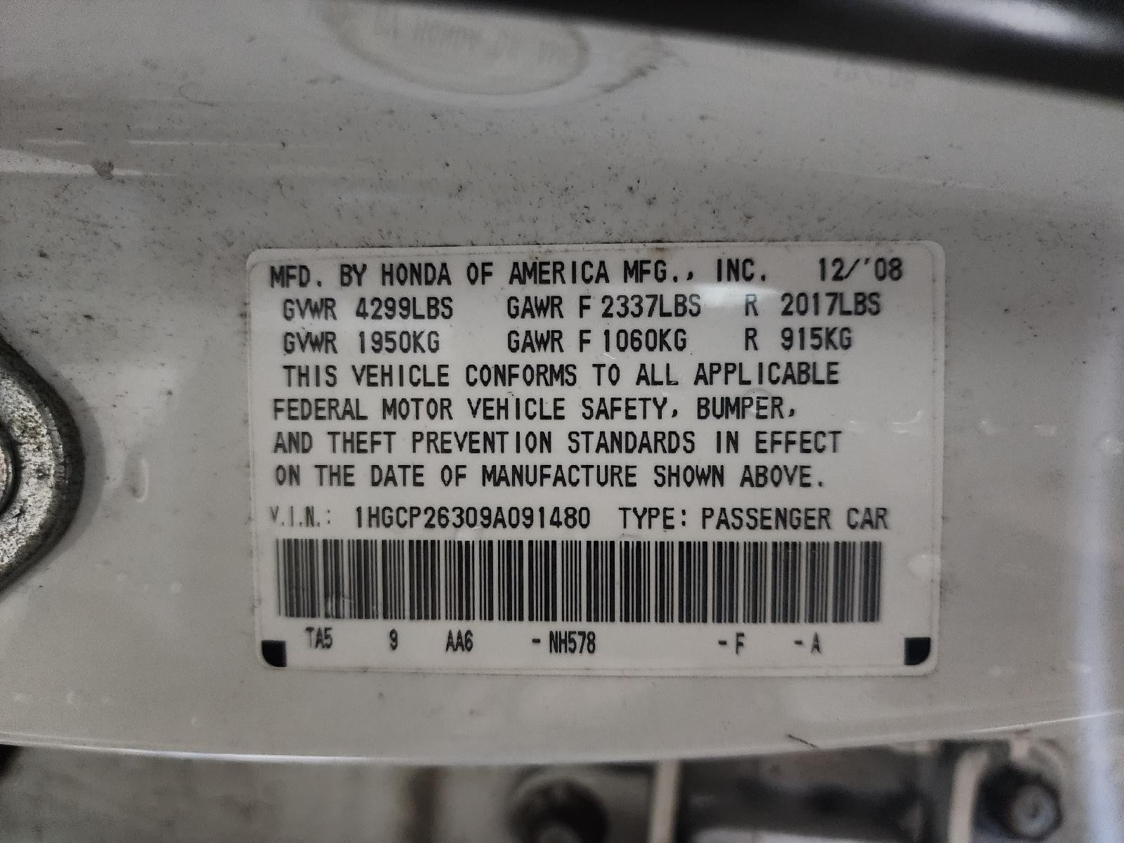 Used Alternator fits: 2009 Honda Accord 2.4 Grade C