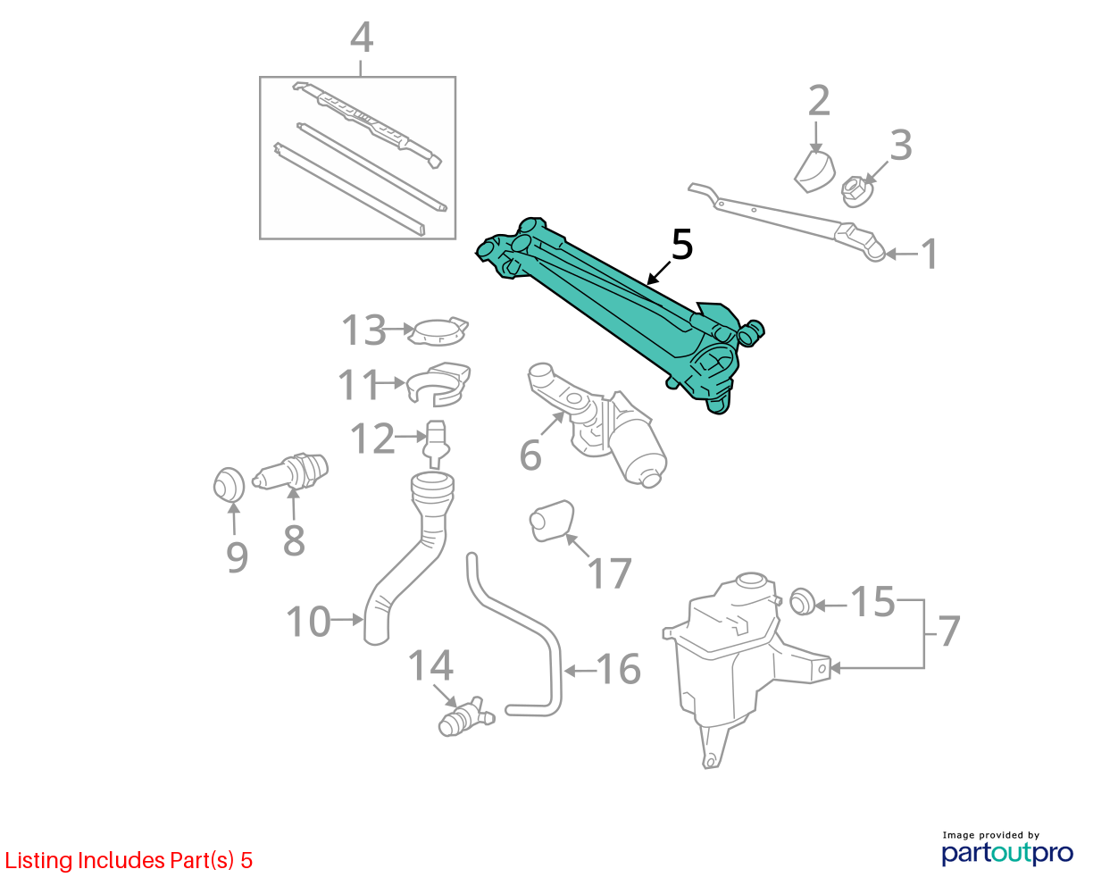 Used Windshield Wiper Linkage fits: 2012 Toyota Rav4  Grade A