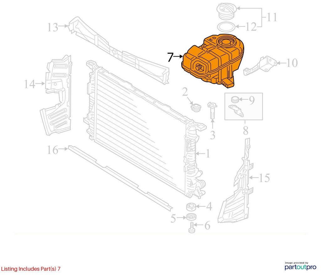 Used Engine Coolant Reservoir fits: 2017 Audi A6 3.0 Grade A