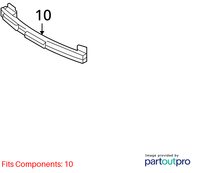 Used Front Bumper Reinforcement Front fits: 2008 Hyundai Sonata Front Grade A