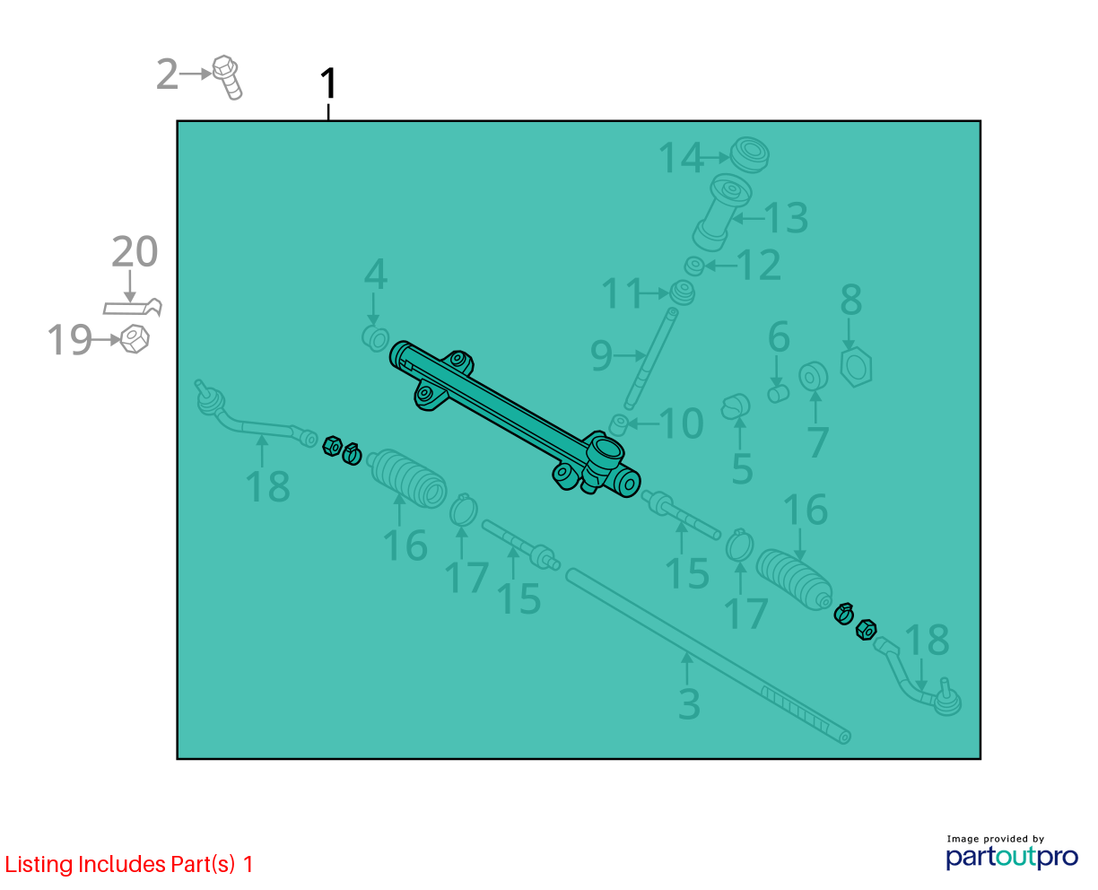 Used Rack and Pinion Assembly fits: 2013 Hyundai Sonata Power Rack and Pinion 2.