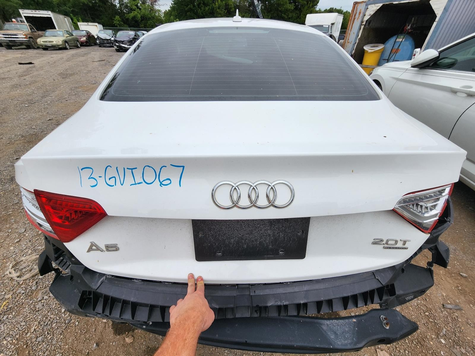Used Left Tail Light Assembly fits: 2013 Audi A5 incandescent bulb opt 8SA lid m