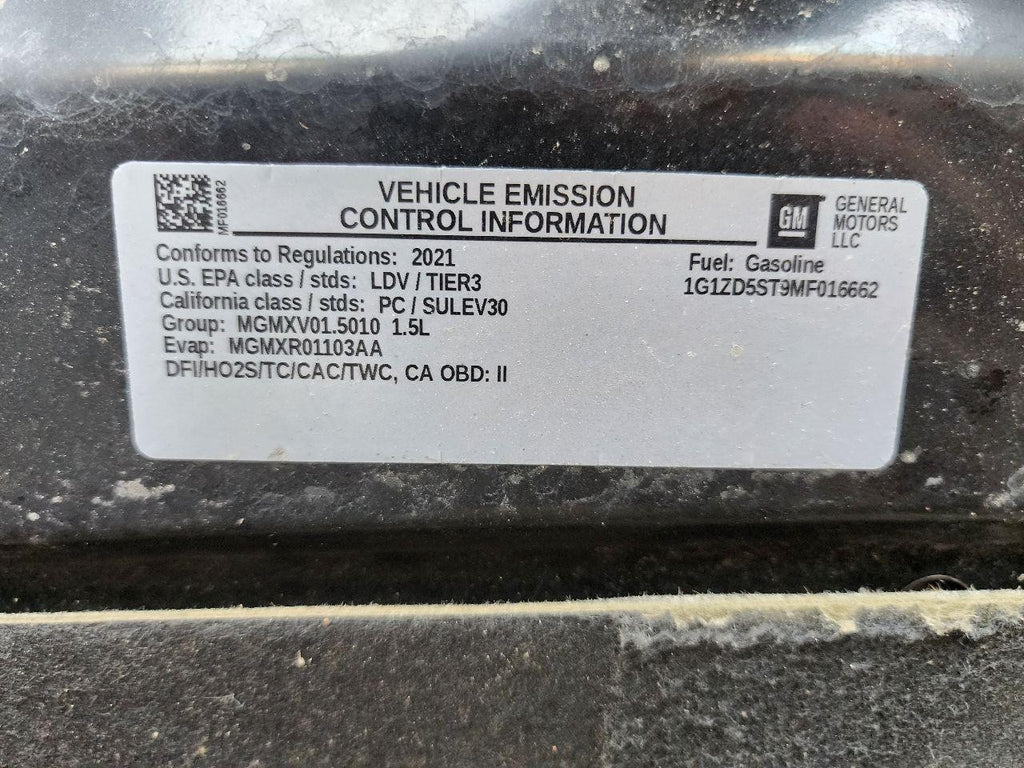 Used Steering Column fits: 2021 Chevrolet Malibu w/o automatic high beam Grade A