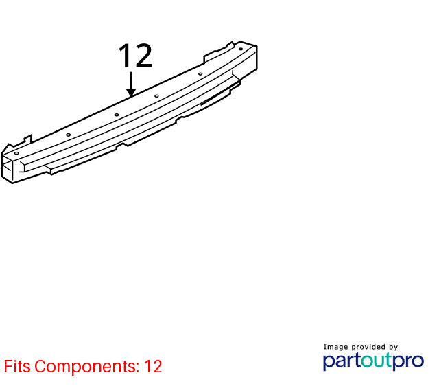 Used Rear Bumper Reinforcement Rear fits: 2011 Mitsubishi Lancer exc. Evolution
