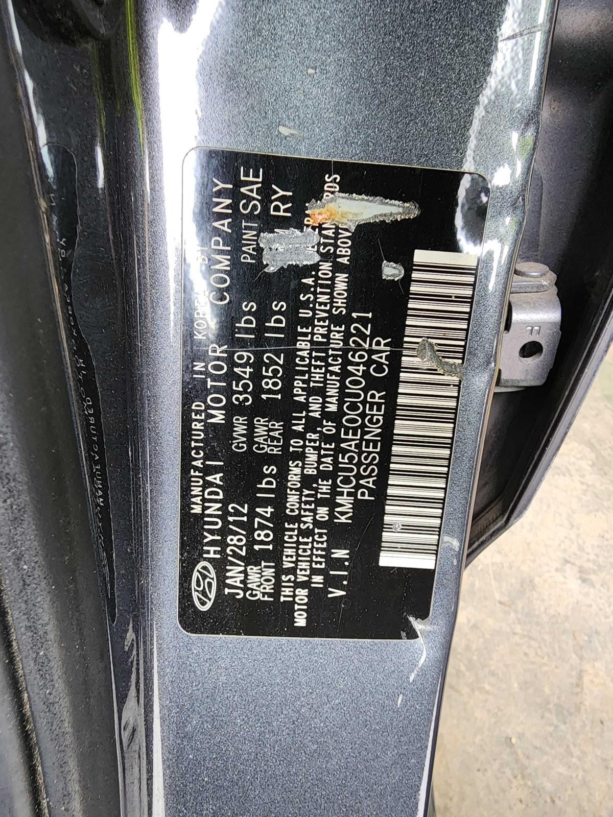 Used Rear Bumper Reinforcement Rear fits: 2012 Hyundai Accent Htbk Rear Grade A