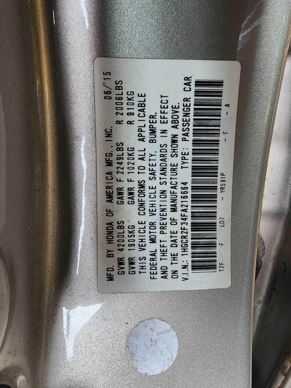 Used A/C Selector Switch fits: 2015 Honda Accord automatic temperature control w
