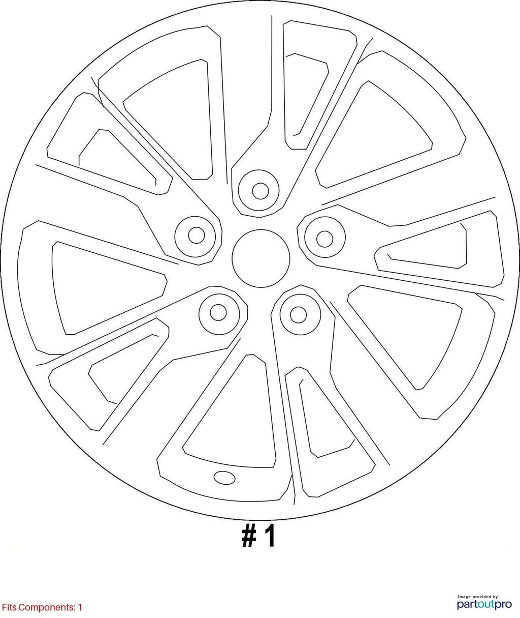 Used Wheel fits: 2019 Kia Optima 16x6-1/2 alloy 10 spoke angled spoke silver Gra