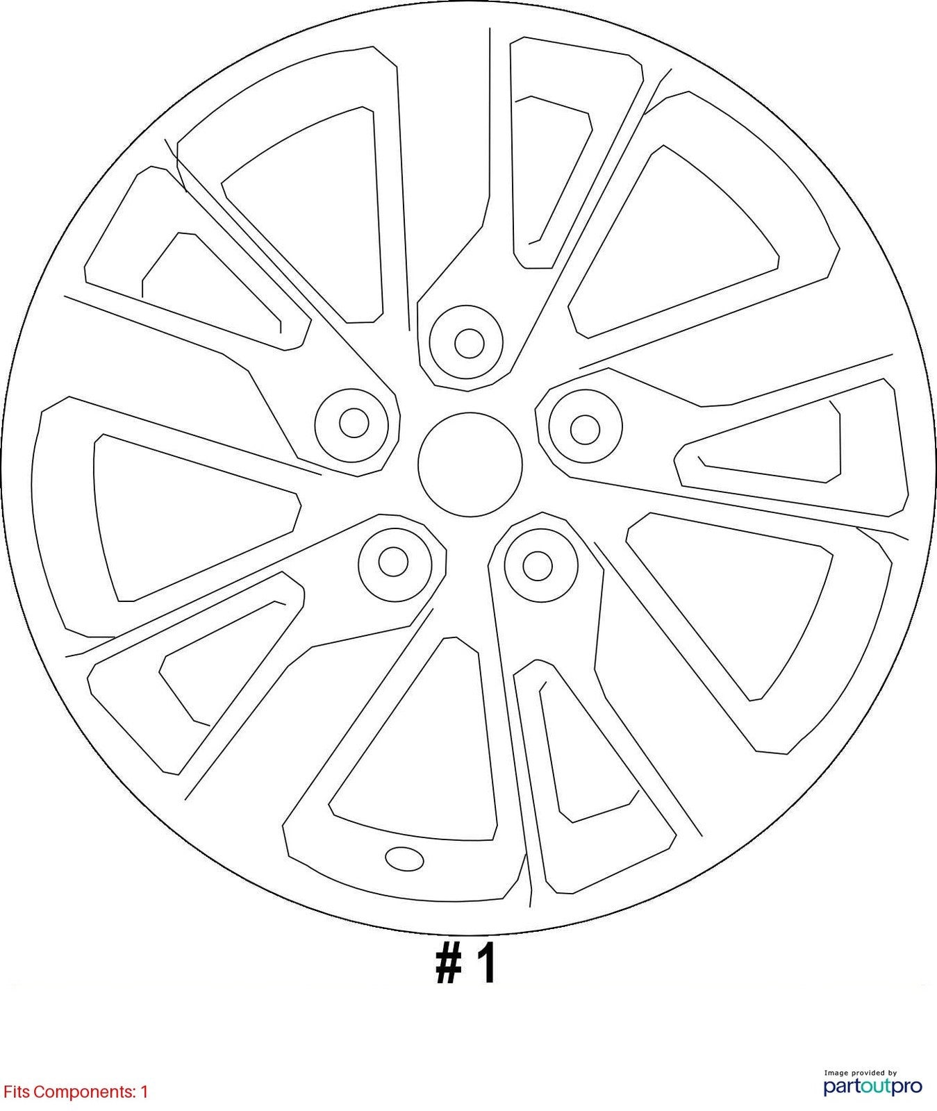 Used Wheel fits: 2019 Kia Optima 16x6-1/2 alloy 10 spoke angled spoke silver Gra