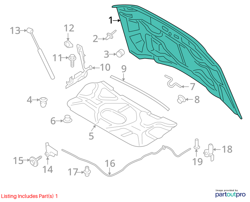 Used Hood fits: 2024 Ford F350SD PICKUP  Grade A
