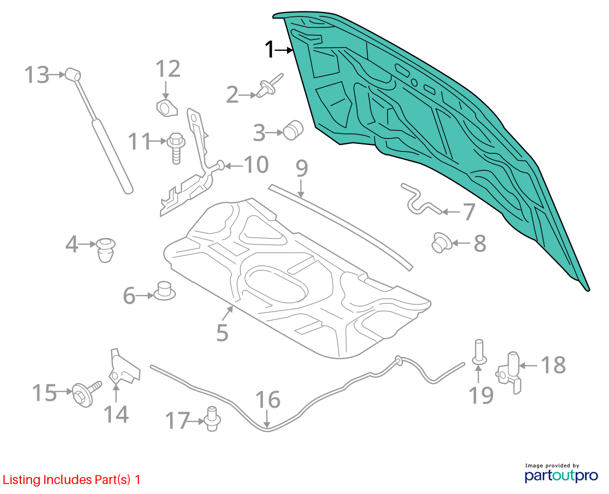 Used Hood fits: 2024 Ford F350SD PICKUP  Grade A