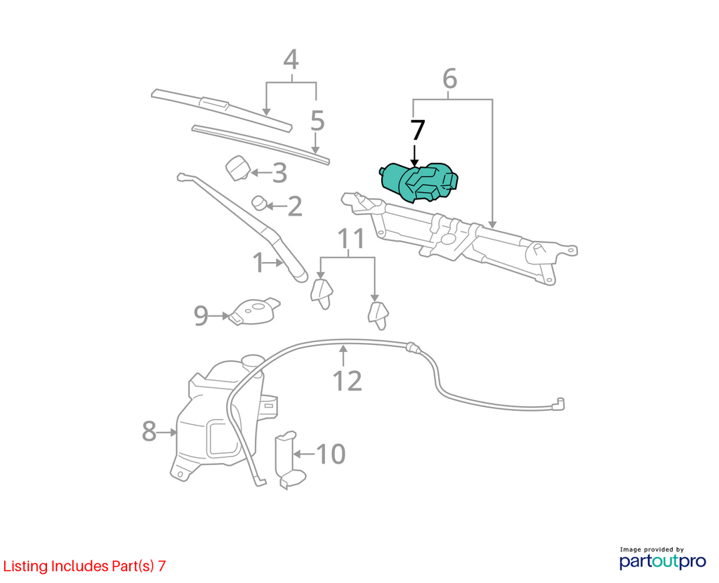 Used Windshield Wiper Motor fits: 2008 Chevrolet Hhr  Grade A