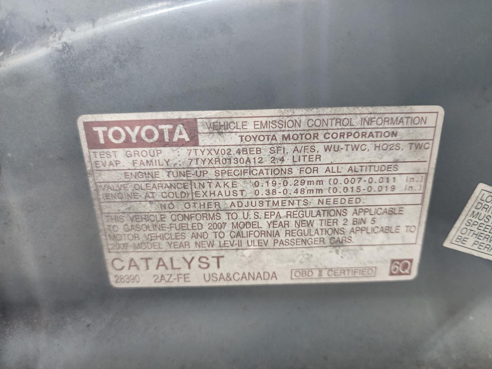 Used Front Bumper Reinforcement Front fits: 2007 Toyota Camry North America buil
